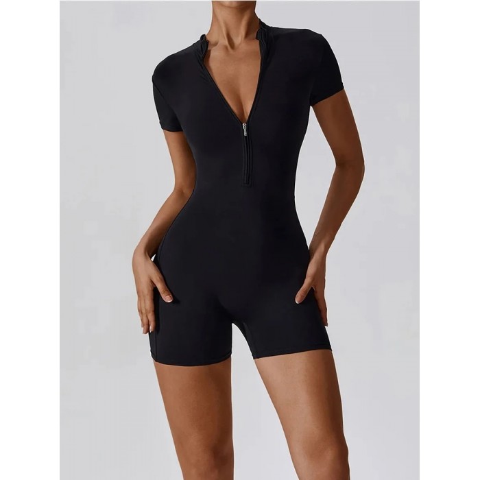 Гладкий короткий комбенизон Shorts Body Crop T-shirt model 36 (Black) Гладкий короткий комбенизон Shorts Body Crop T-shirt model 36 (Black)